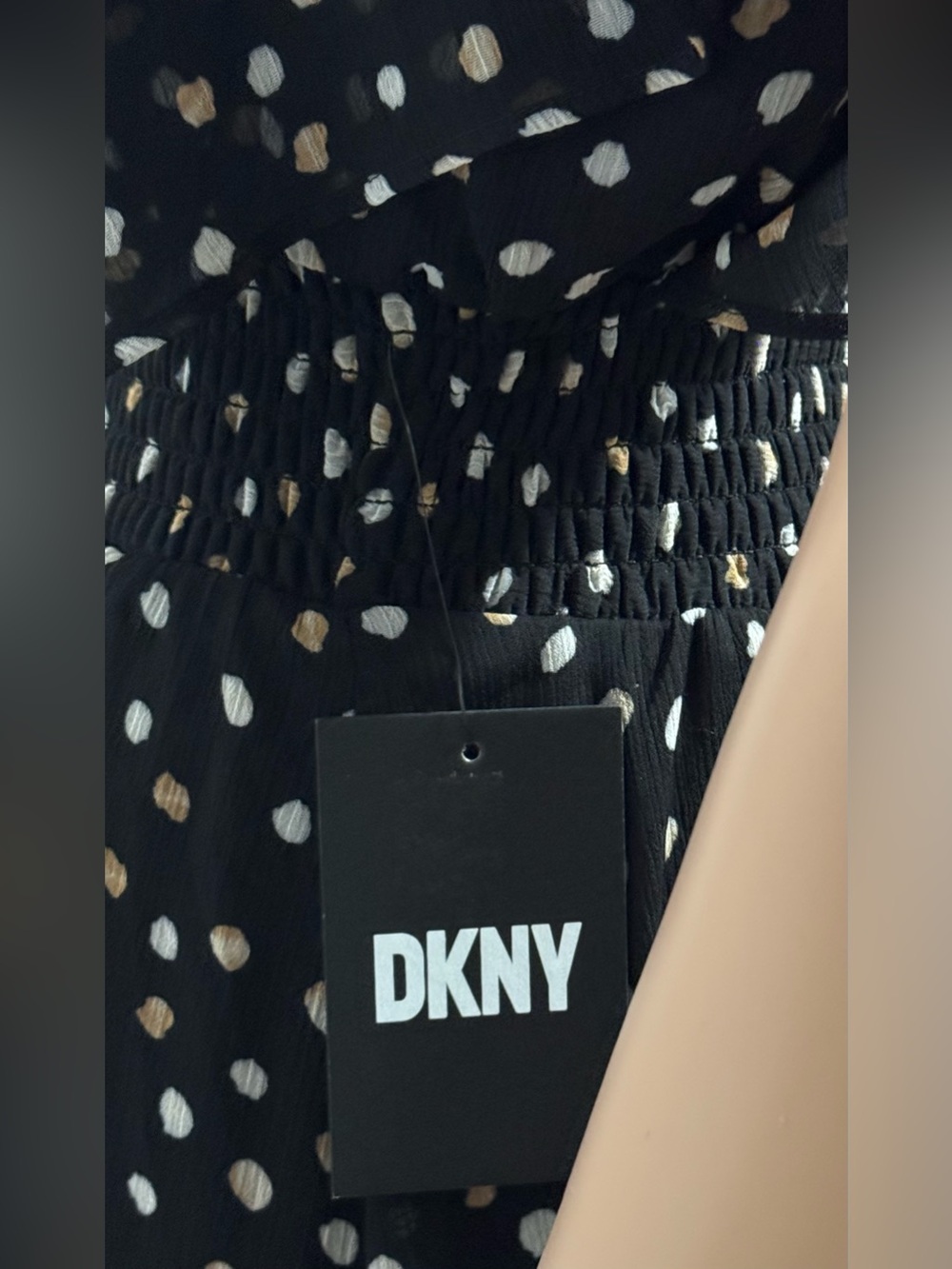 DKNY Women’s Printed Flutter-Sleeve Dress Black Multi Midi Size 4 - Picture 6 of 8